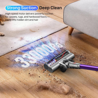 CUZMOK Cordless Vacuum,180W Strong Suction,45-Min Runtime,Self-Standing Stick Vac with HEPA,Anti-Tangle Brush & LED,Lightweight Detachable for Carpet,Floor,Pet Hair,Car #Summervibes