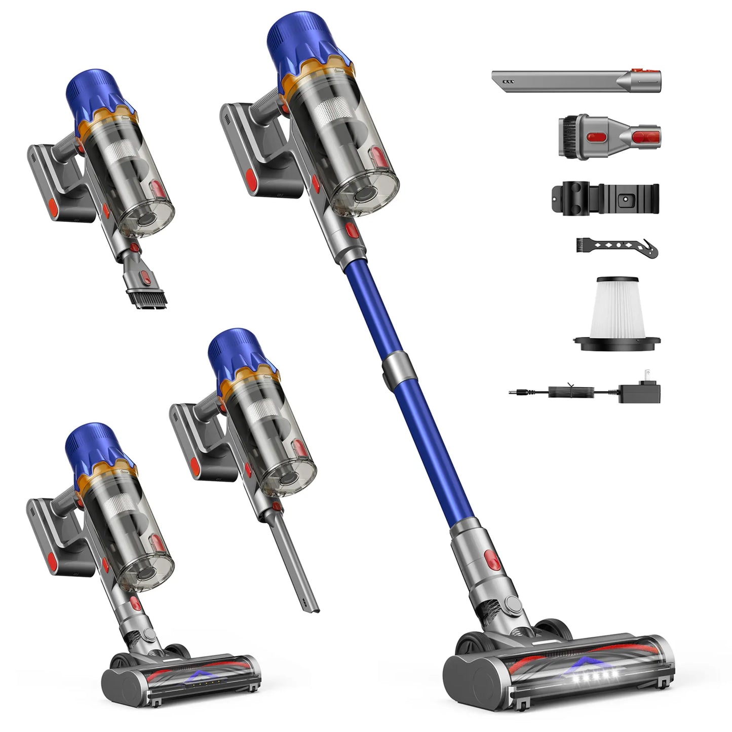 CUZMOK Cordless Vacuum,180W Strong Suction,45-Min Runtime,Self-Standing Stick Vac with HEPA,Anti-Tangle Brush & LED,Lightweight Detachable for Carpet,Floor,Pet Hair,Car #Summervibes
