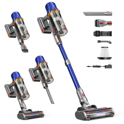 CUZMOK Cordless Vacuum,180W Strong Suction,45-Min Runtime,Self-Standing Stick Vac with HEPA,Anti-Tangle Brush & LED,Lightweight Detachable for Carpet,Floor,Pet Hair,Car #Summervibes